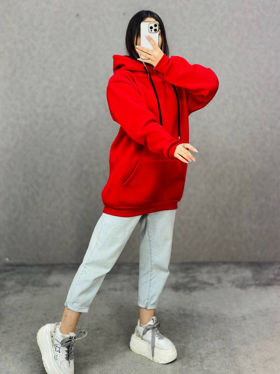 هودی زنانه و مردانه ساده تک رنگ داخل کرک گرم بالا مدل جیب کانگورویی کد1576
