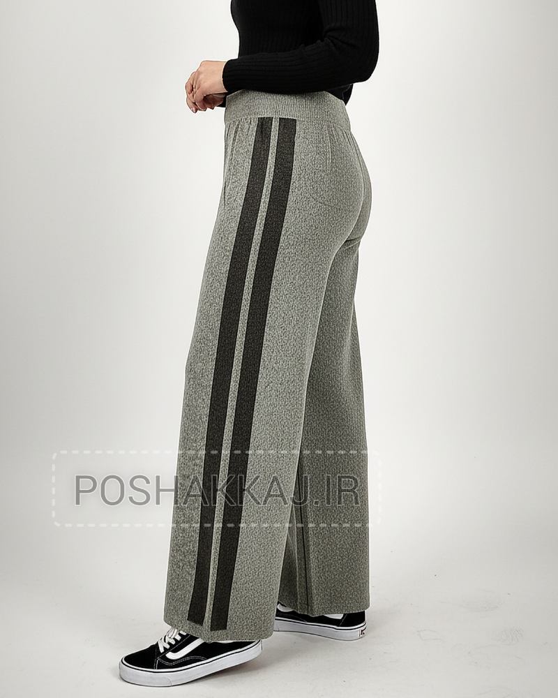 شلوار بافت زنانه بغل دو خط راسته گشاد بلند کمر کش کد 1877