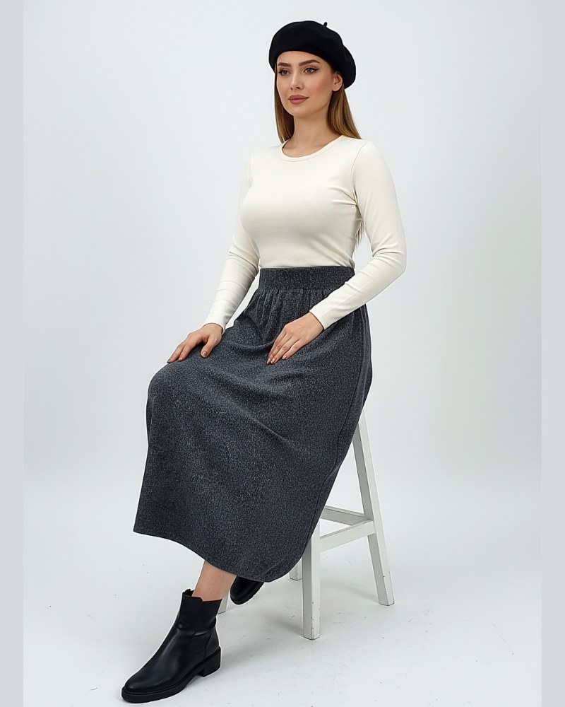 دامن بافت کمر کش ریز بافت زنانه کد 1882