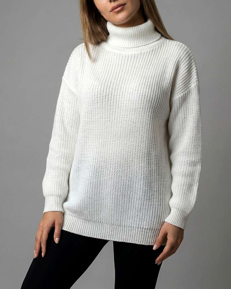 بلوز بافت زنانه یقه اسکی جودان بافت آستین بلند کد1953